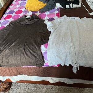 Brown and Gray Kids Tops
